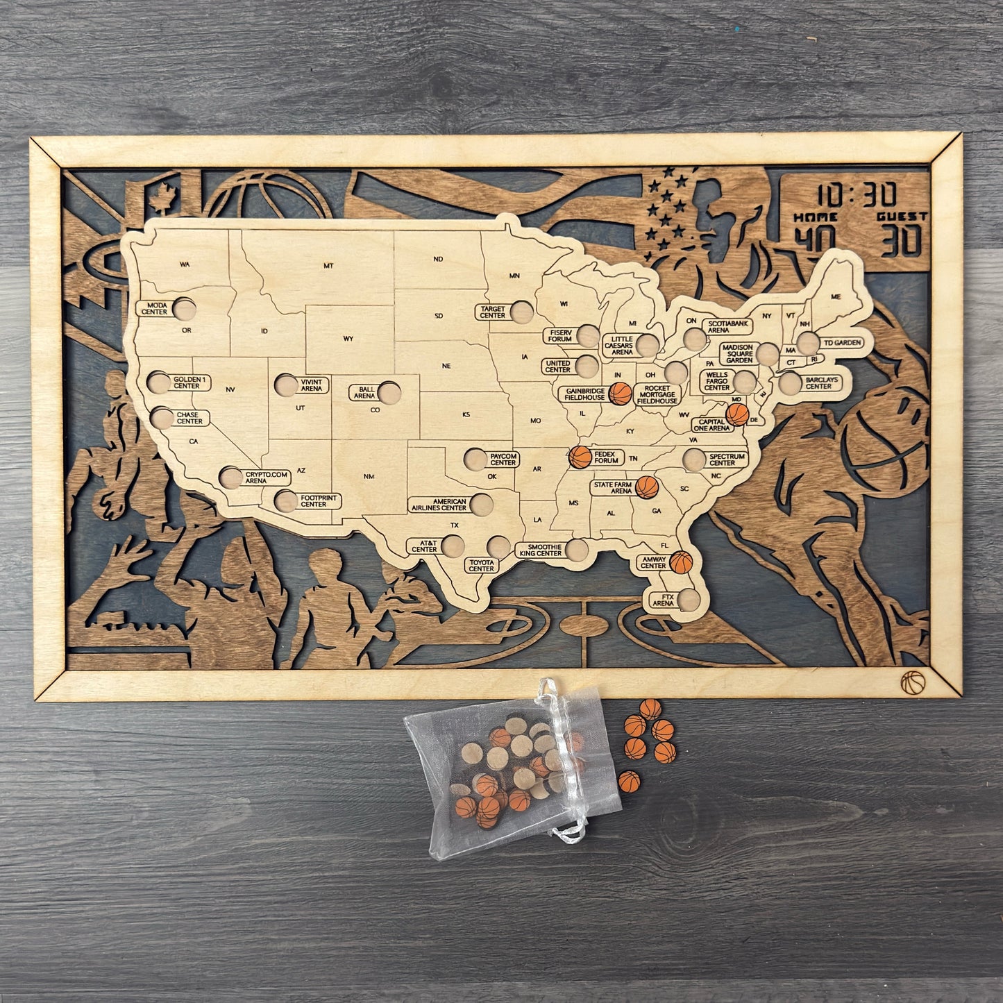 Stadiums Travel Map with Story Tag - Personalization Available