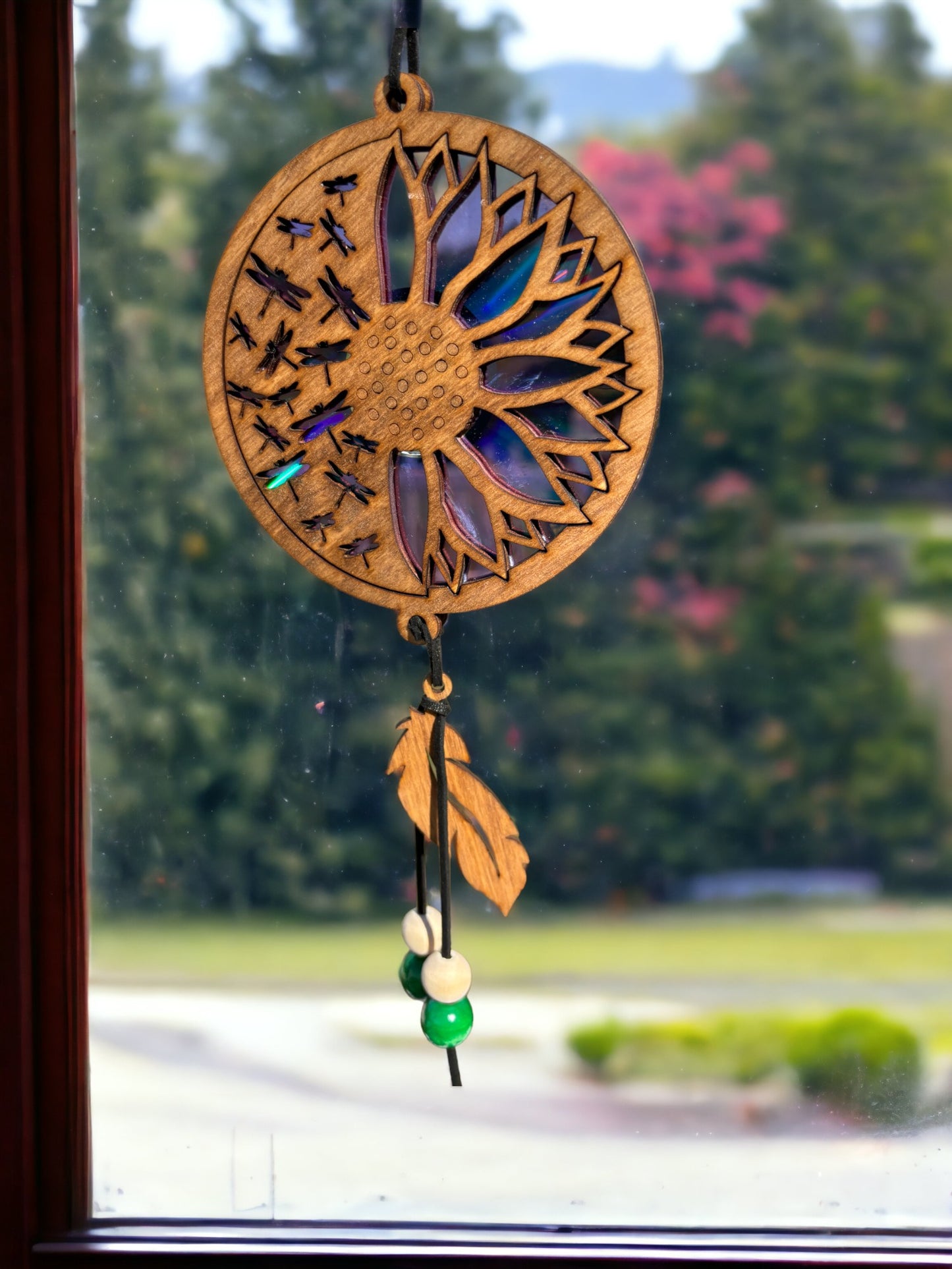 Suncatcher, Dragonfly Sunflower, Re-purposed DVD/CD