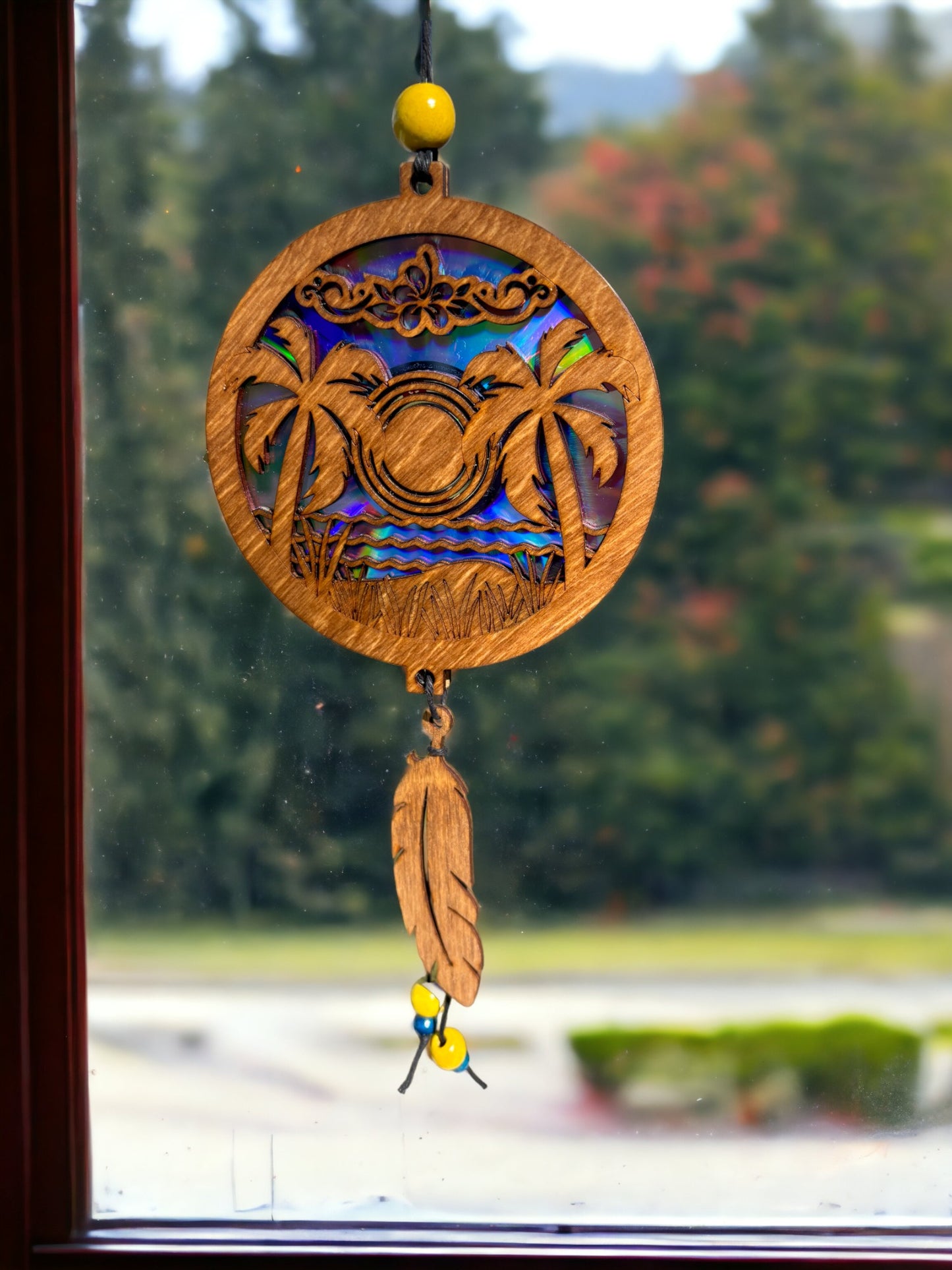 Suncatcher, Tropical Beach, Re-purposed DVD/CD