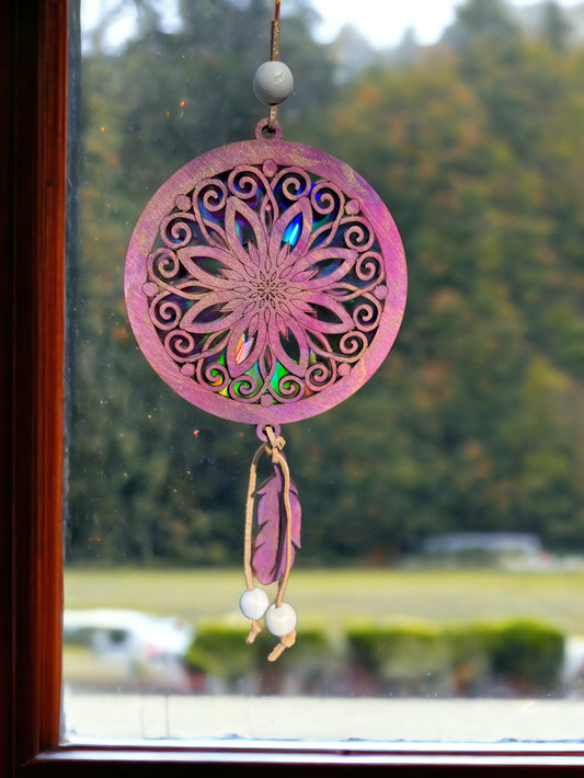 Suncatcher, Flower Mandala, Re-purposed DVD/CD