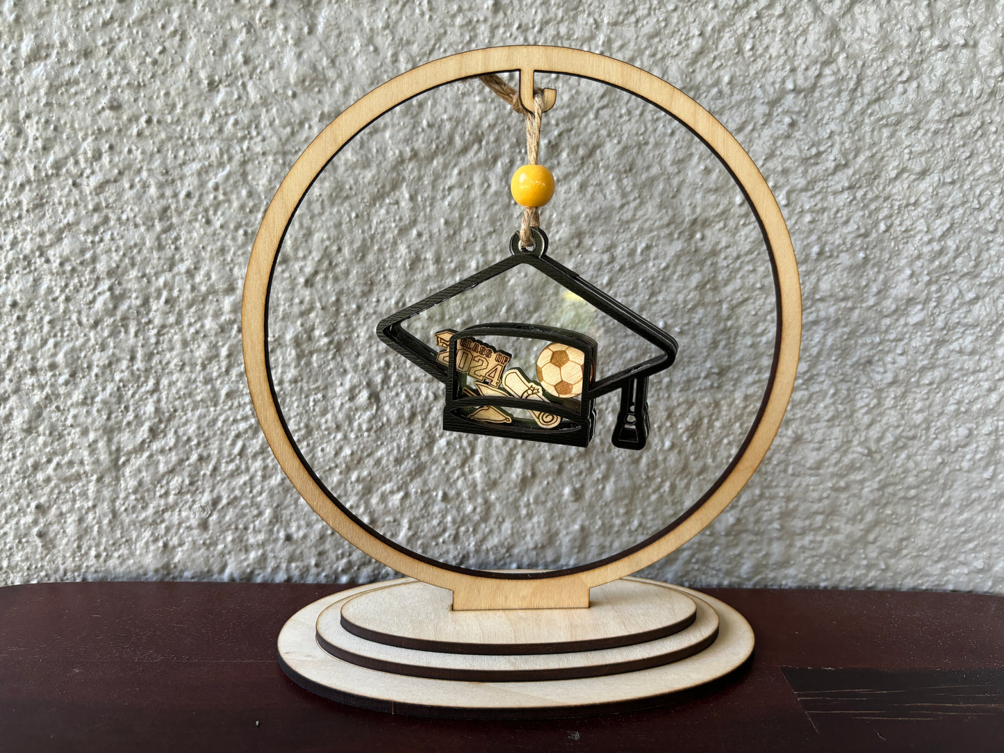 Graduation Shaker Ornament, Car Charm, Optional Stand, Choose Your Tokens