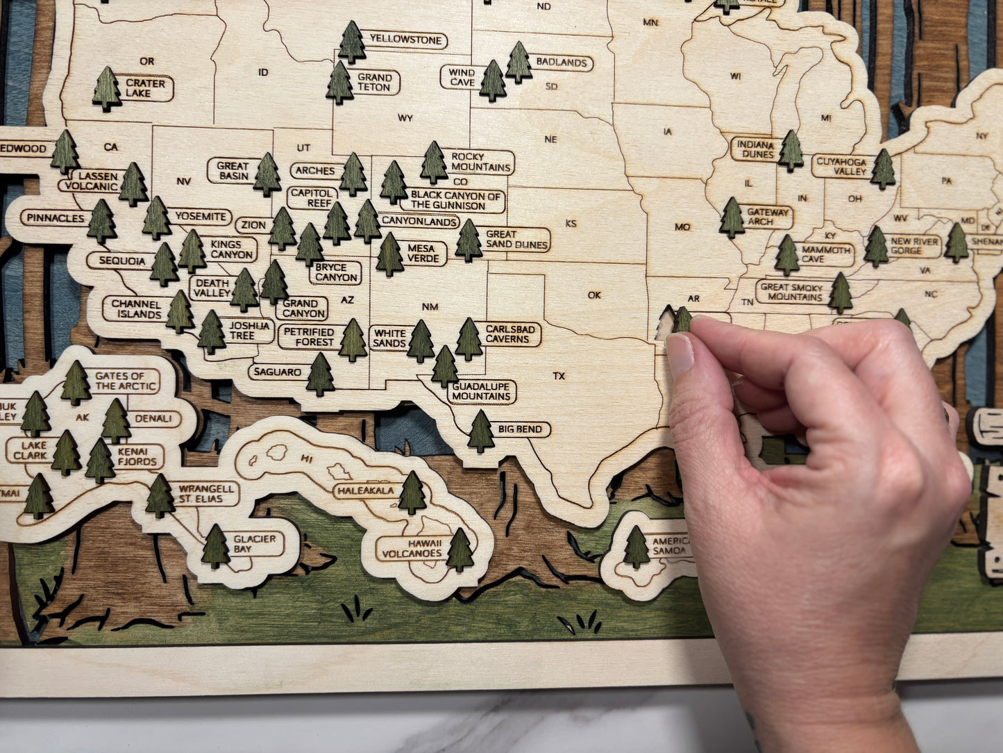 National Parks Travel Map with Story Tag, Personalization Available