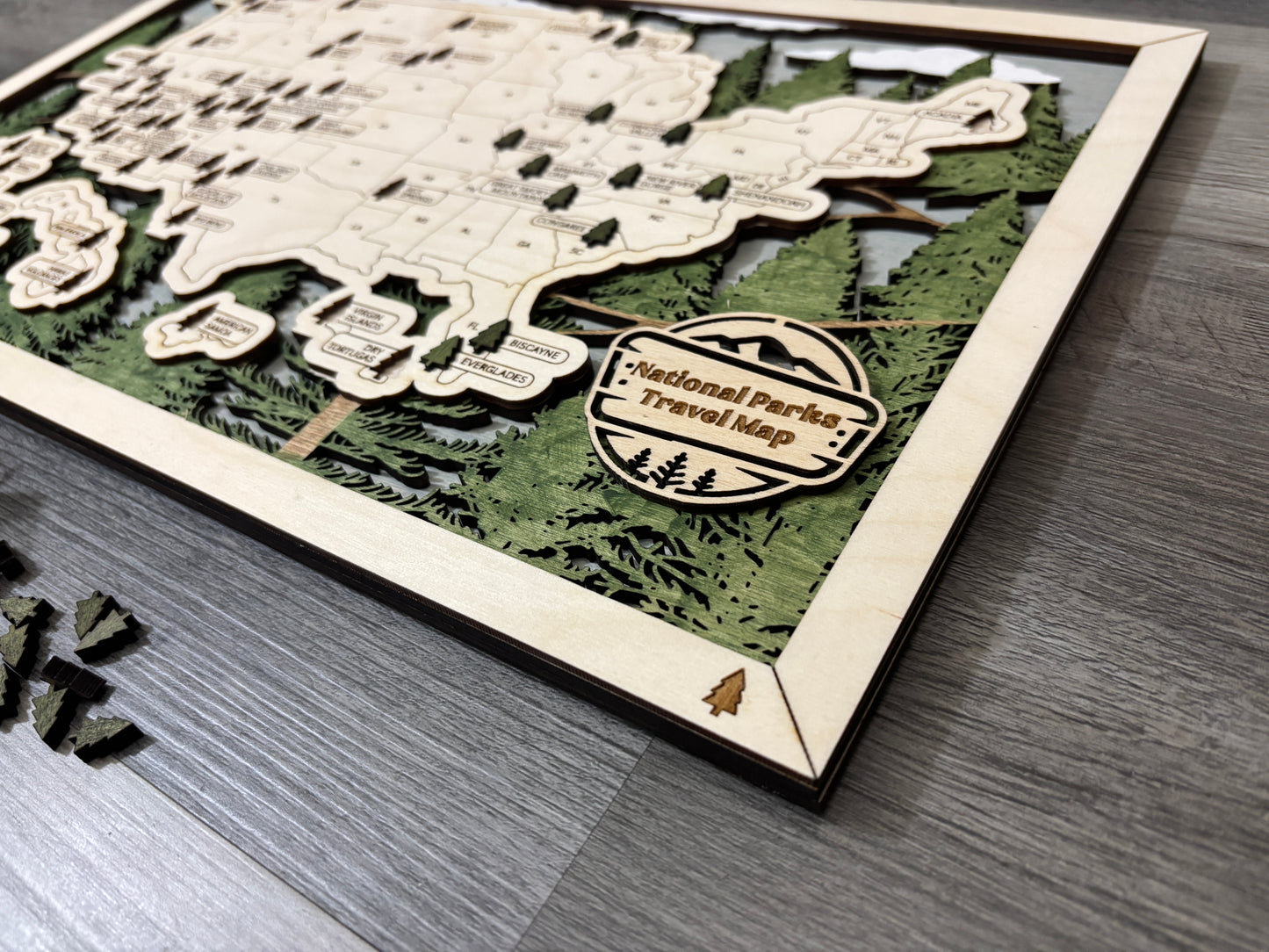 National Parks Travel Map with Story Tag, Personalization Available