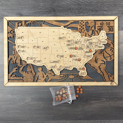 Stadiums Travel Map with Story Tag - Personalization Available