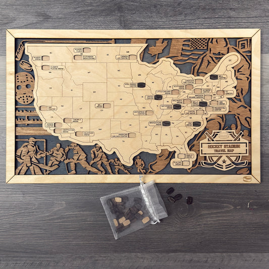 Stadiums Travel Map with Story Tag - Personalization Available