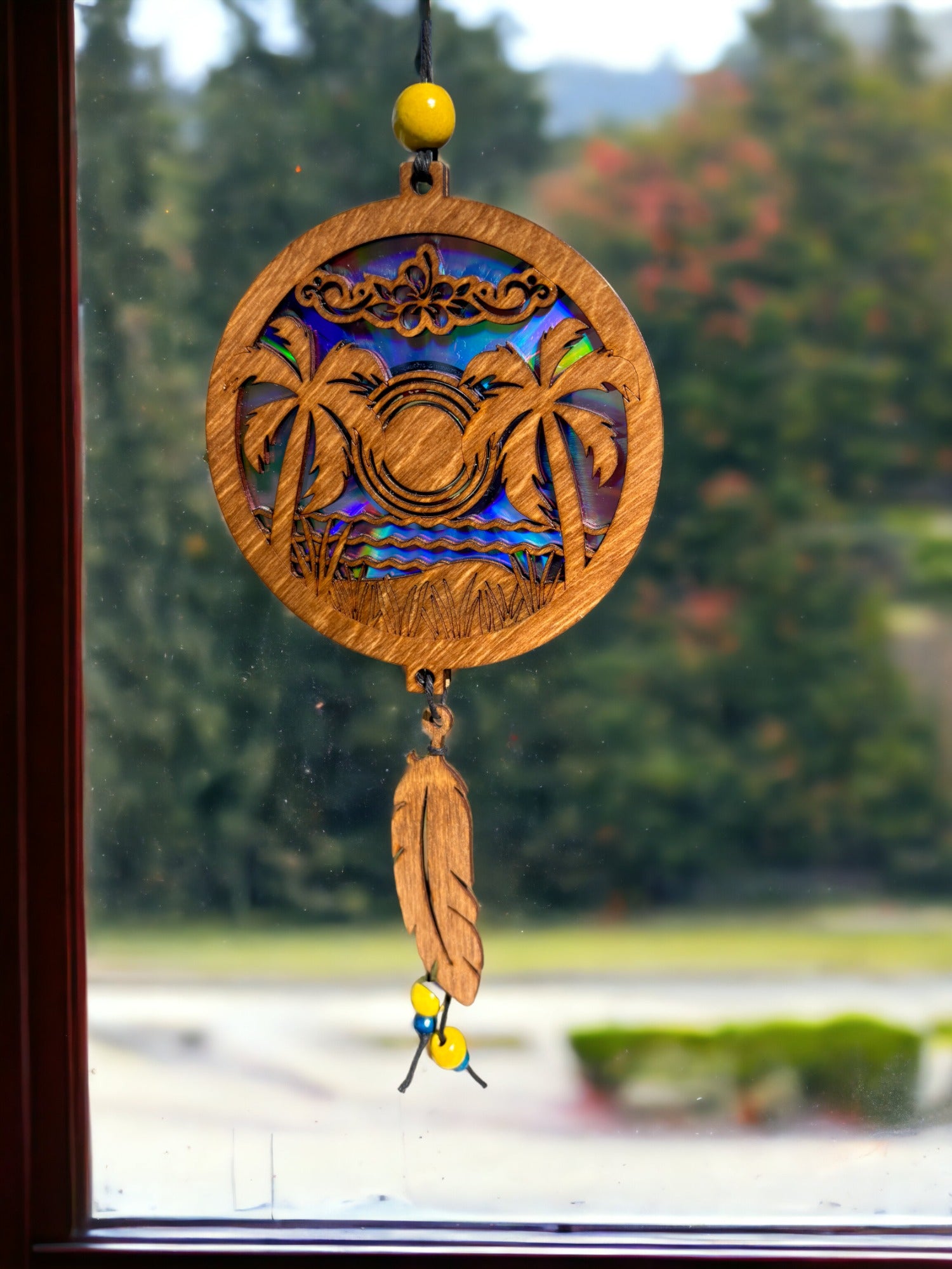 Suncatcher, Tropical Beach, Re-purposed DVD/CD