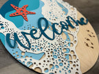 Ocean Waves Round Welcome Sign