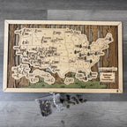 National Parks Travel Map with Story Tag, Tree Trunks, Personalization Available
