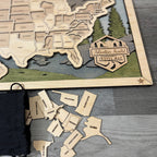 US Travel Map with Story Tag, Mountain, Personalization Available