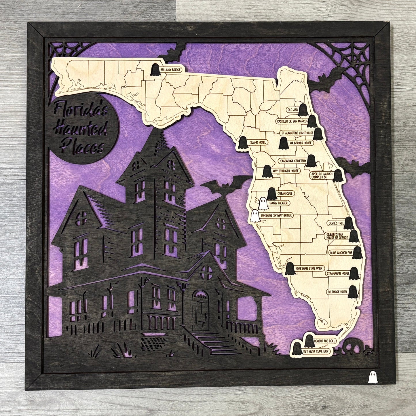 Haunted Places in Florida Travel Map with Story Tag