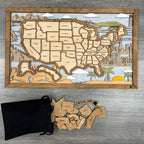 US Travel Map with Story Tag, Landscape, Personalization Available