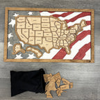 US Travel Map with Story Tag, Flag, Personalization Available