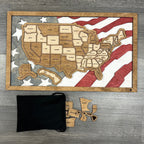 US Travel Map with Story Tag, Flag, Personalization Available
