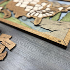 US Travel Map with Story Tag, Mountain, Personalization Available