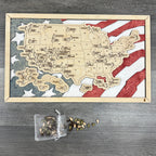 National Parks Travel Map with Story Tag, Flag, Personalization Available