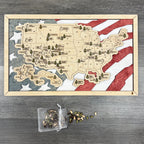 National Parks Travel Map with Story Tag, Flag, Personalization Available