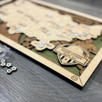 Soccer Stadiums Travel Map with Story Tag - Personalization Available