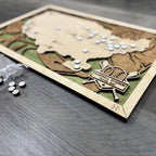 Baseball Stadiums Travel Map with Story Tag - Personalization Available