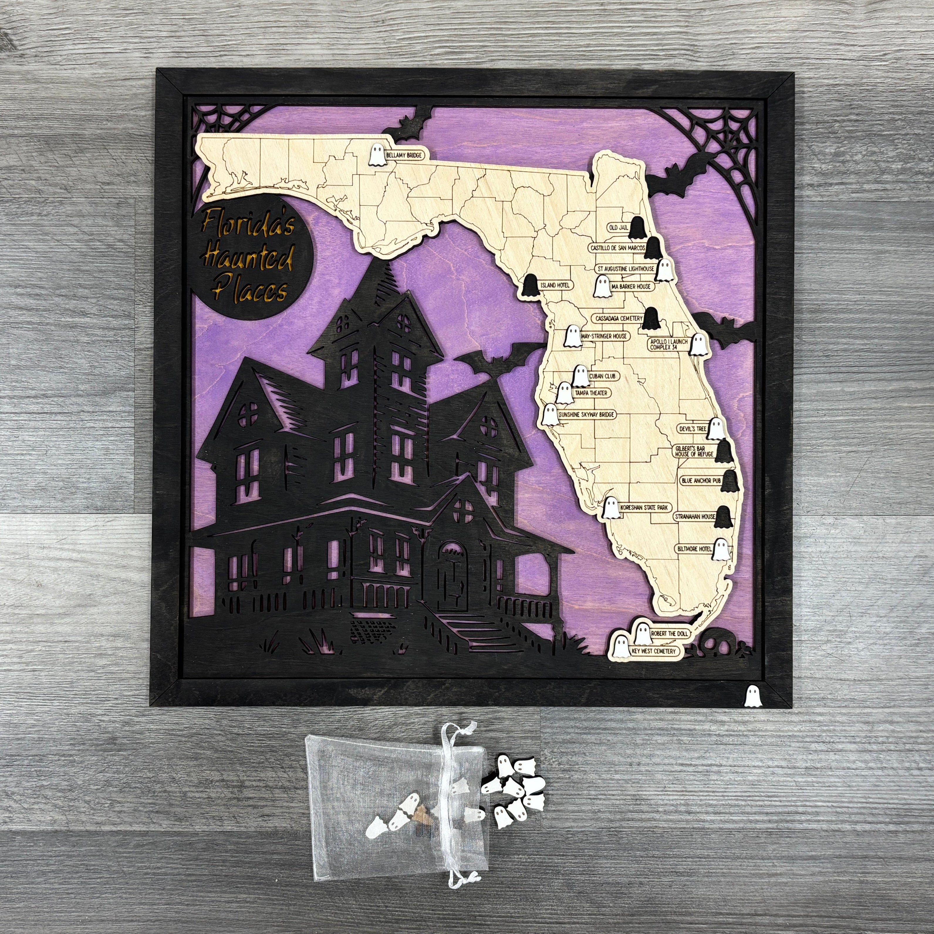 Haunted Places in Florida Travel Map with Story Tag