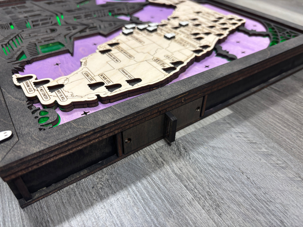 *NEW* LED Haunted Places in Florida Travel Map with Story Tag