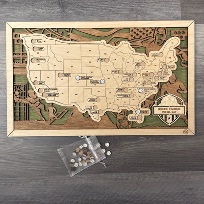 Stadiums Travel Map with Story Tag - Personalization Available